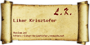 Liker Krisztofer névjegykártya